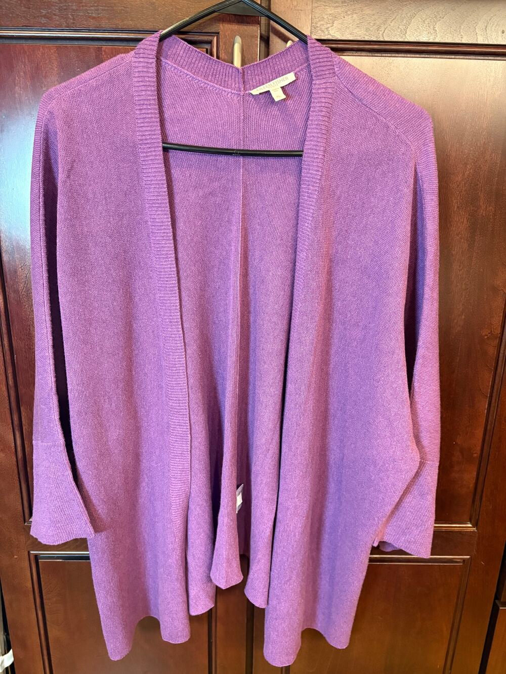 Eileen Fisher Cardigan 100% Organic Cotton Purple Size PL